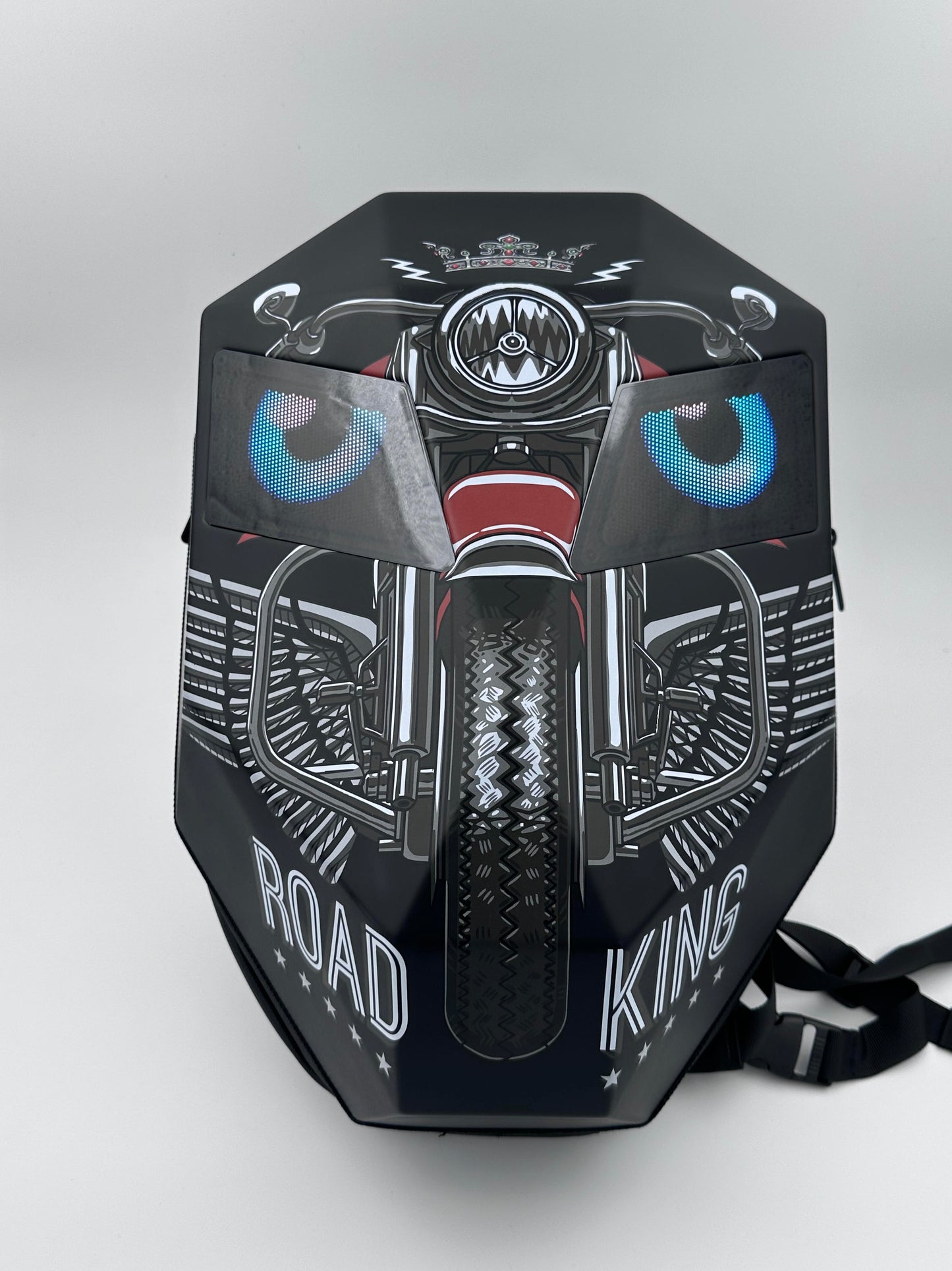 Zaino con occhi led moto nero con decal