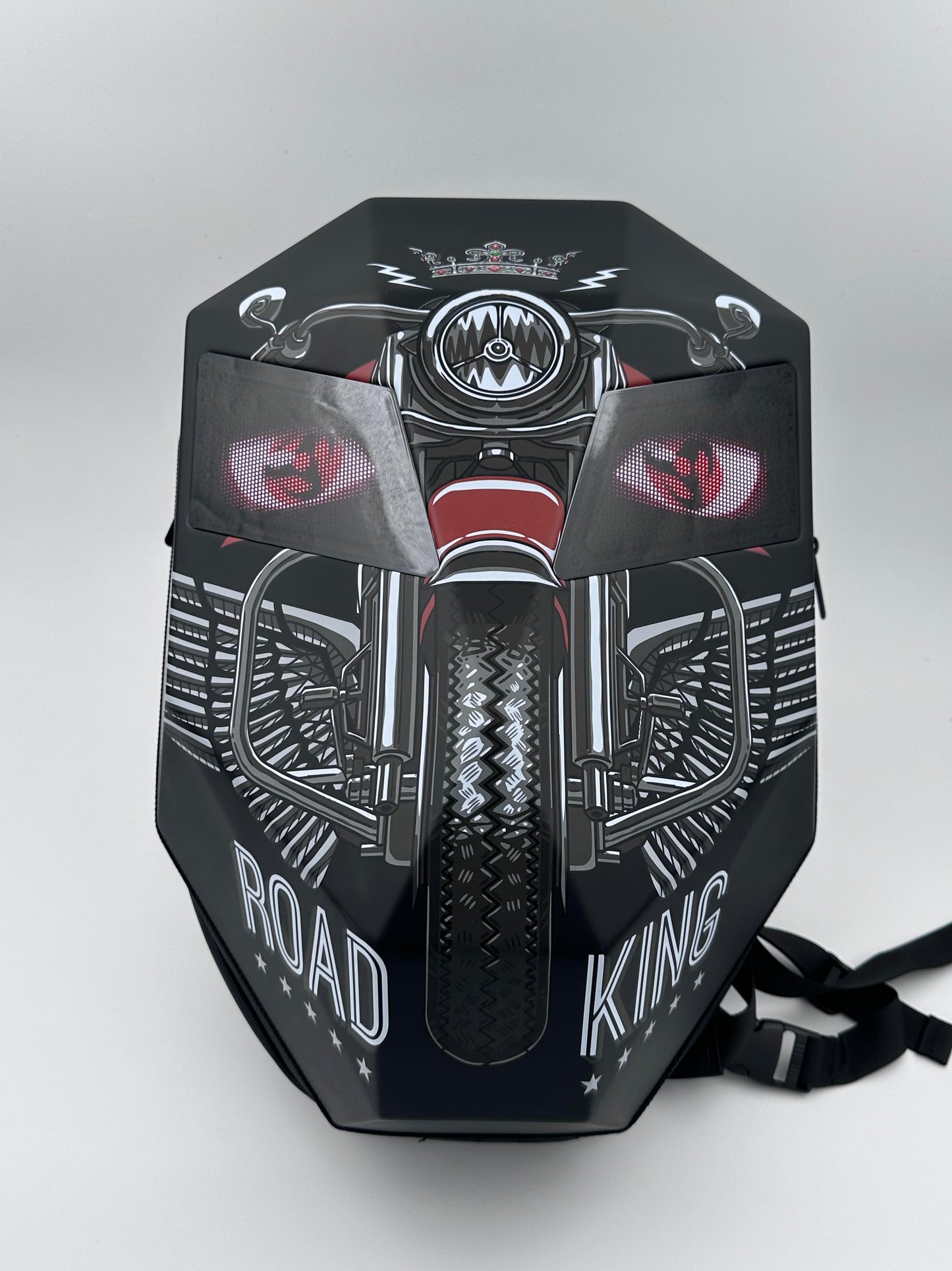 Zaino con occhi led moto nero con decal