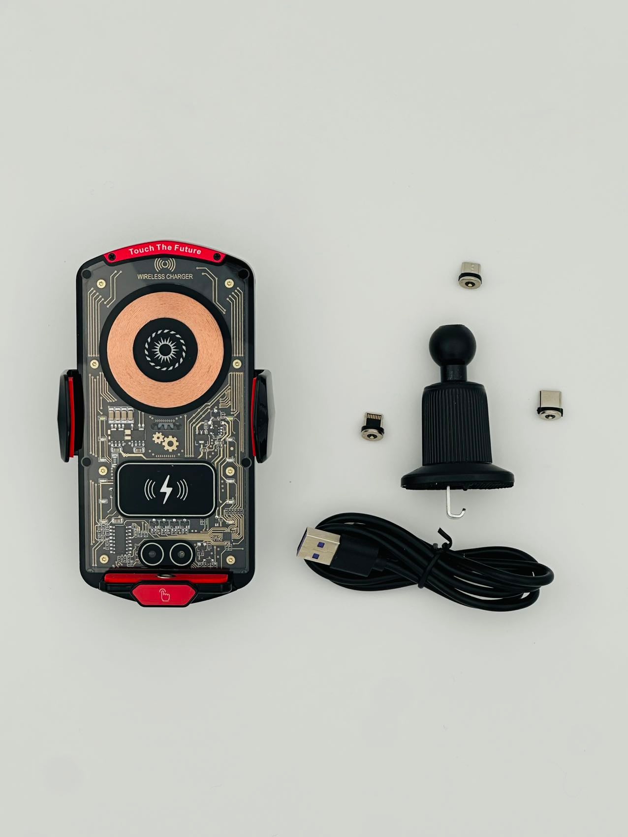 Caricabatterie Iphone Wireless Auto Magsafe Automatico Rosso